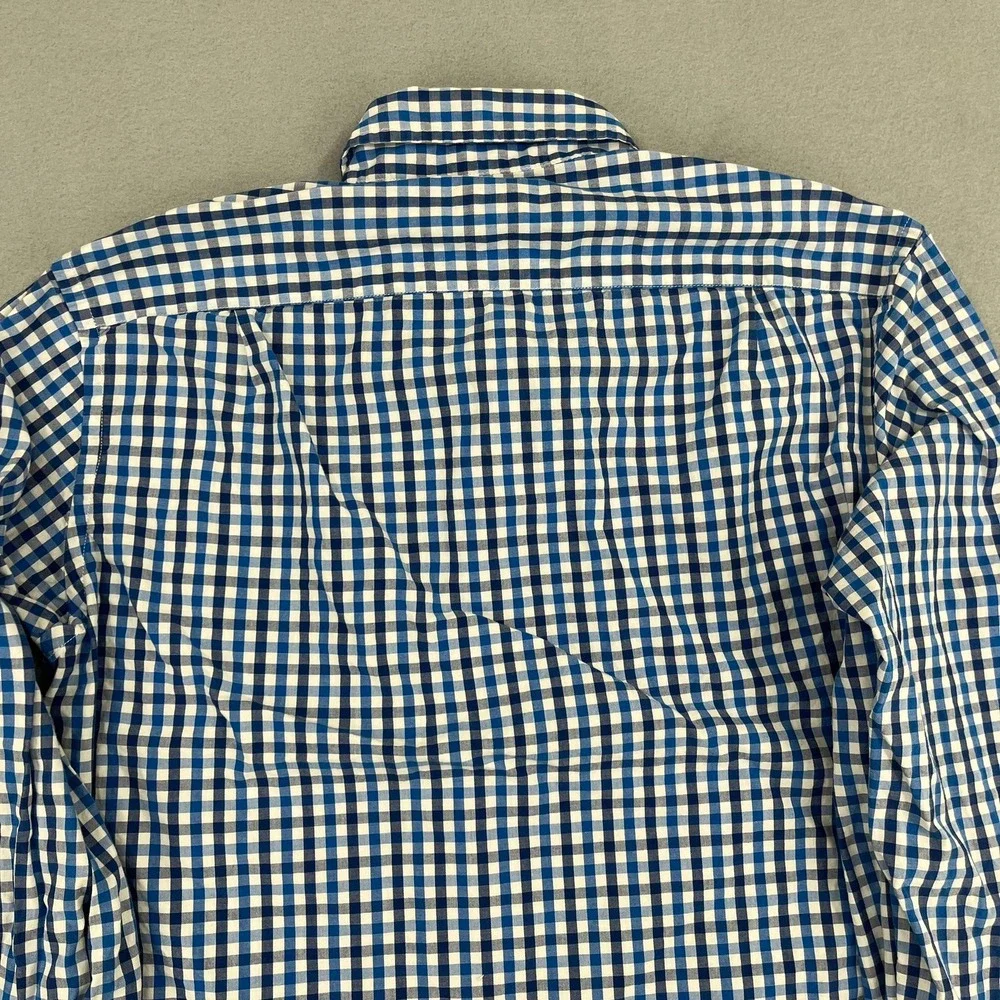 J.Crew Mens‎ Slim Fit Gingham Button Down Shirt Blue White Size S